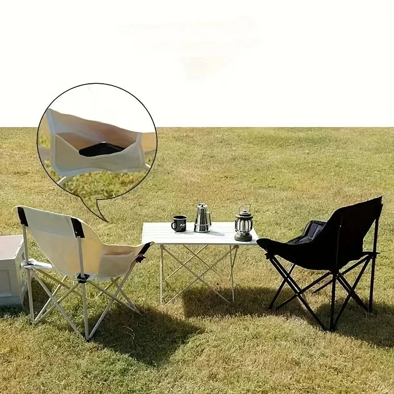 Portable Folding Camping Chair – Ultra-Light Low Back Moon Chair for Outdoor Adventures