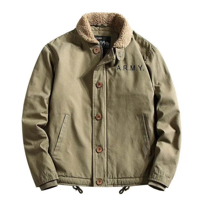 Windbreaker Parka Winter Jacket for Men – Fleece-Thickened Corduroy Coat