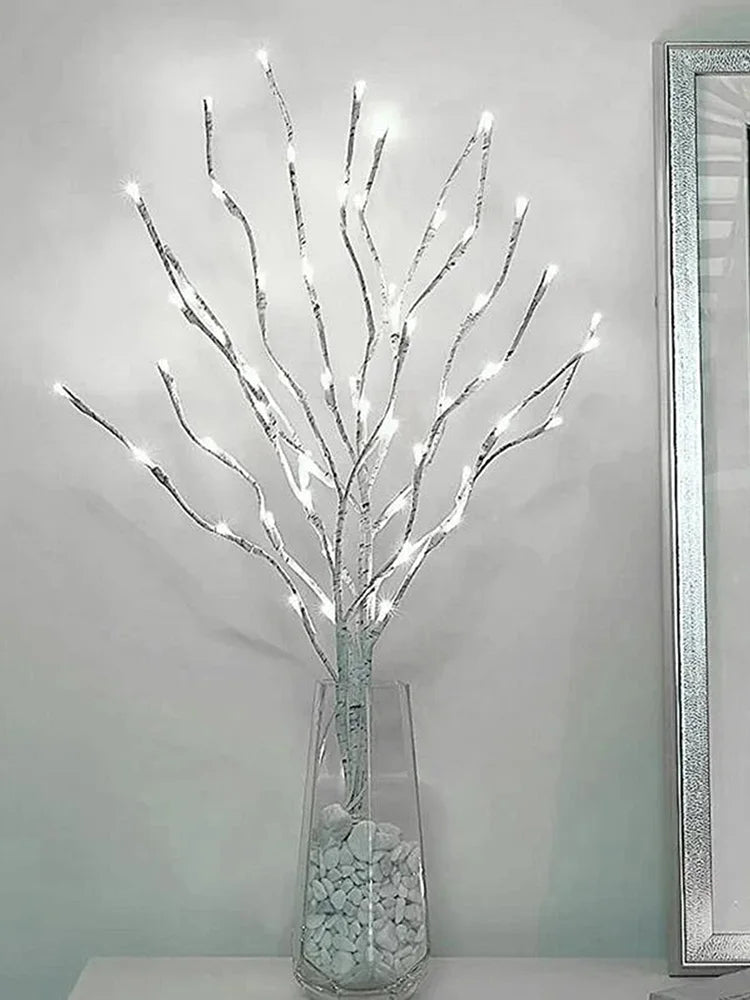 White Birch Branch LED Fairy Lights – 20 LED Battery Willow for Home & Outdoor