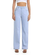 Women’s High Waist Straight Leg Jeans – Stretchy Slim Fit Office Trousers