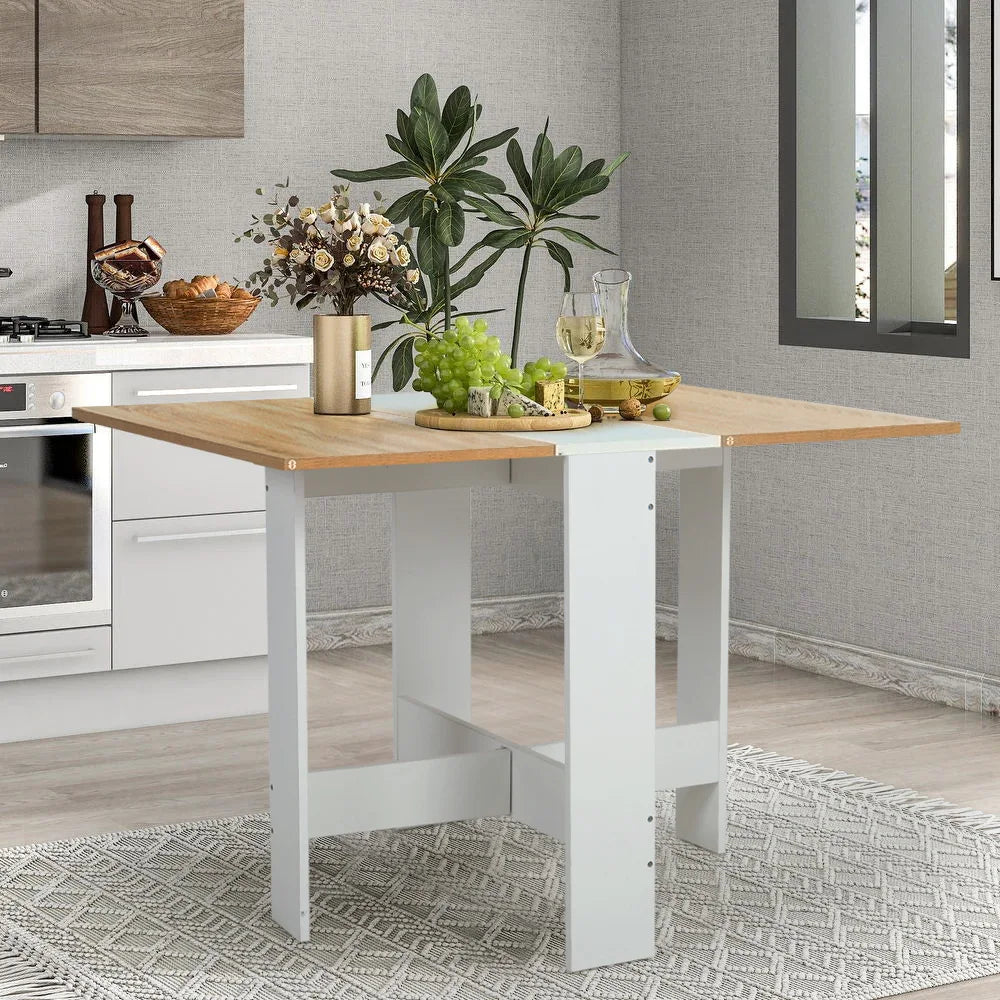 Haodirect Foldable Expandable Wooden Dining Table – Space-Saving Kitchen Table