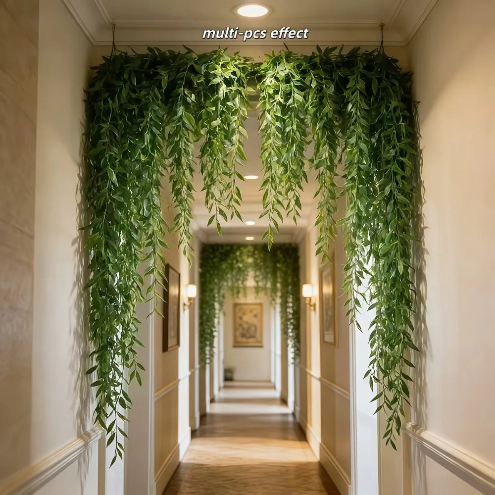 20pcs Extra-Long Deluxe Willow Vine – Artificial Hanging Greenery for Home & Event Decor