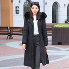 Women’s Long Winter Parka – Fur Collar Down Cotton Jacket