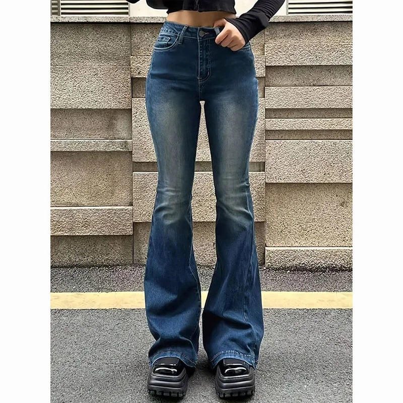Women’s High Waist Flared Jeans – Stretchy Bootcut Denim Pants