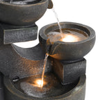 Outdoor Freestanding Water Fountain – Garden LED Waterfall Feature with Pump