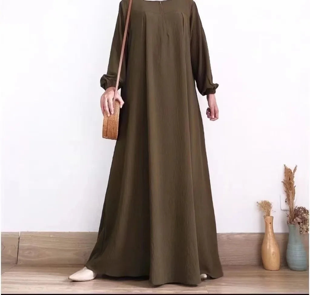 2026 Muslim Modest Abayas for Women Long Sleeve Casual Maxi Dress Ramadan Kaftan Robe Islamic Clothing Eid Party Jalabiya Caftan
