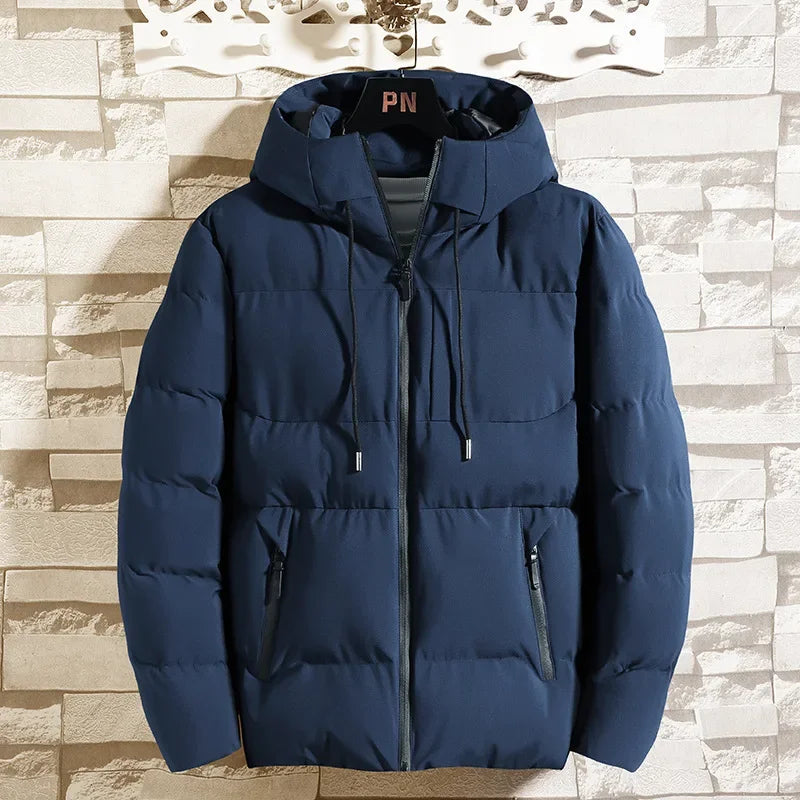 Men’s Trendy Short Cotton Jacket – Korean Style Loose Fit Winter Coat, Casual Autumn Outerwear