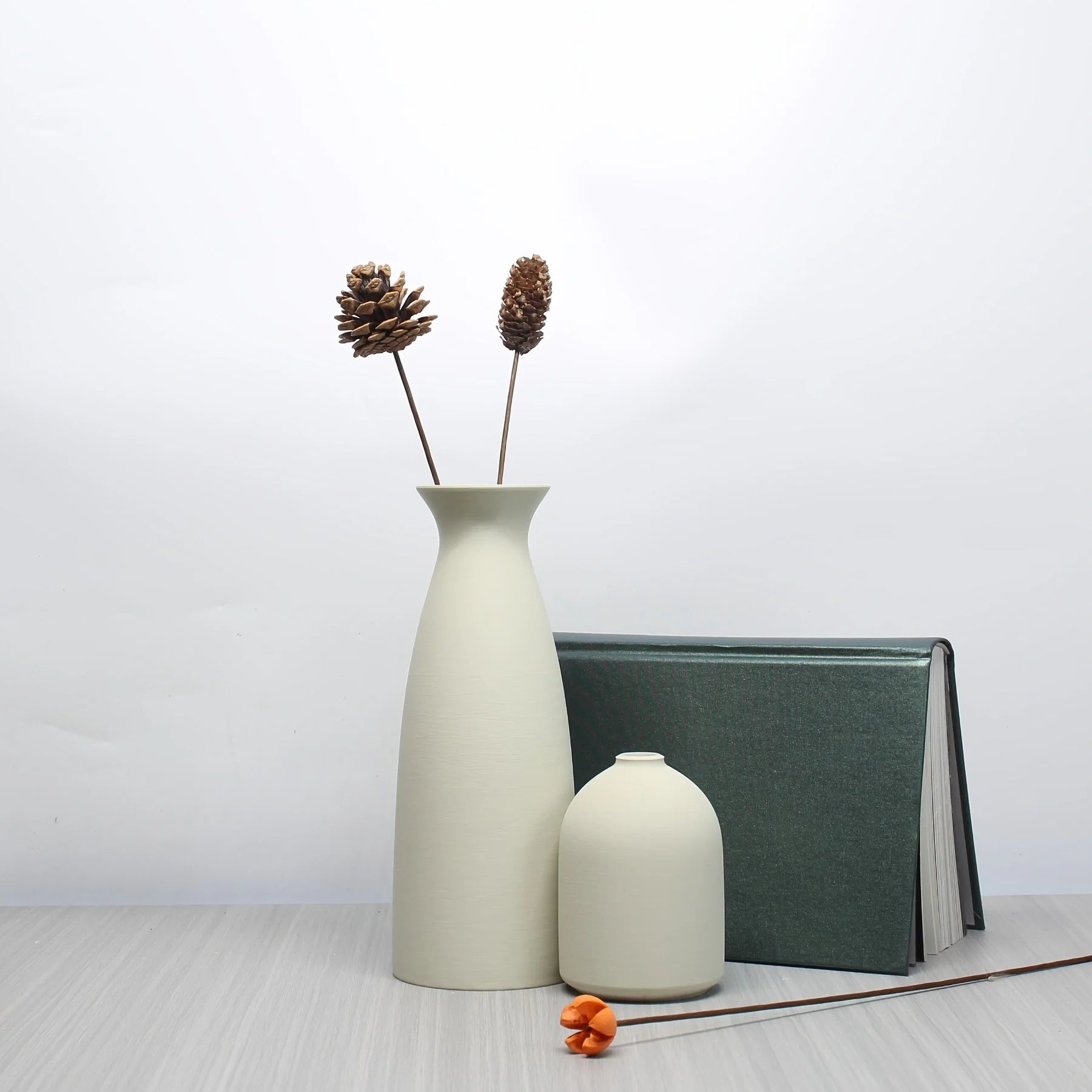 2PCS Boho Decorative Dry Vases – Modern Art Ornaments for Home, Office, Entryway & Shelf Decor