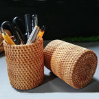 Household Rattan Organizer Basket – Tableware Storage for Chopsticks & Utensils