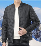 Men’s Winter Down Jacket – Lightweight Duck Down Puffer Coat with Stand Collar, Business Casual Style