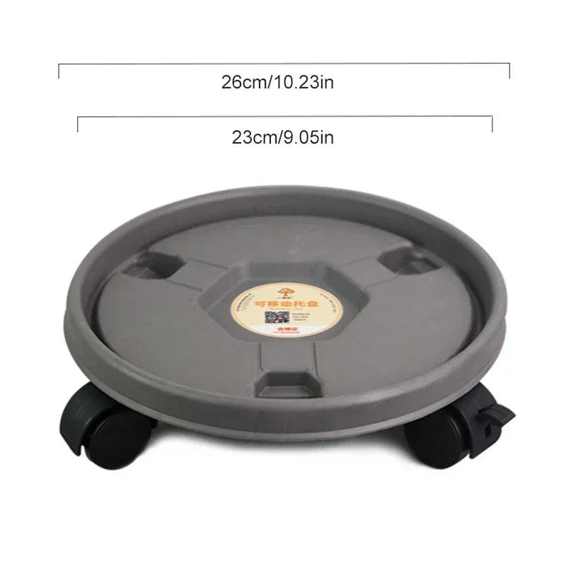 Water-receiving Plastic Universal Wheel Flower Pot Chassis Potted Round Rack Tray Mobile Roller Mobile Plant Flower Pot Stand