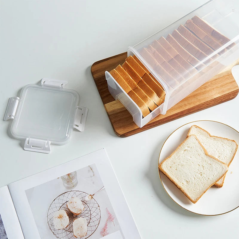 Clear Airtight Bread Box with Lid – Loaf & Sandwich Bread Storage Container