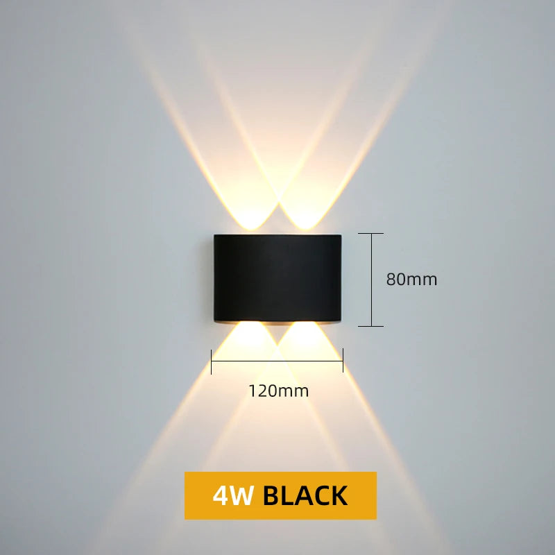 Waterproof IP65 LED Wall Lamp – 8W/12W Aluminum Outdoor Garden & Indoor Light for Bedroom, Living Room, Stairs