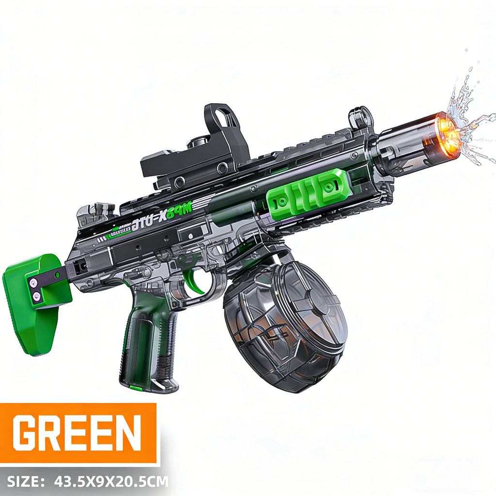 Simulated Recoil Electric Water Gun Toy with Automatic Lights & Water Spray Feature