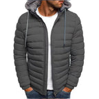 Men’s Autumn Winter Hooded Overcoat – Thick Warm Zipper Jacket for Casual & Streetwear Style