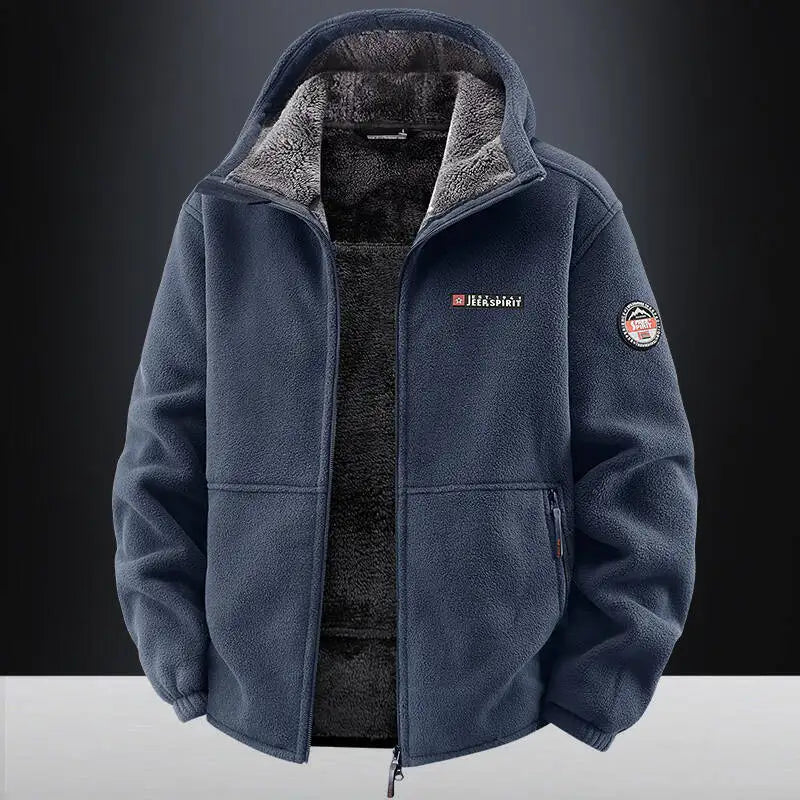 Men’s Outdoor Sport Sweatshirt Jacket – Warm Fleece Liner & Windproof Softshell