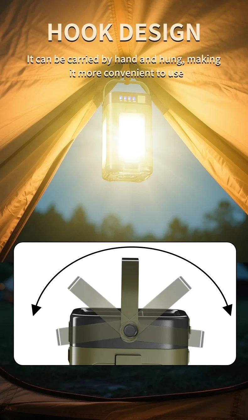 Multifunctional 4-Leaf Foldable Camping Lantern – Solar Rechargeable Outdoor Emergency Light