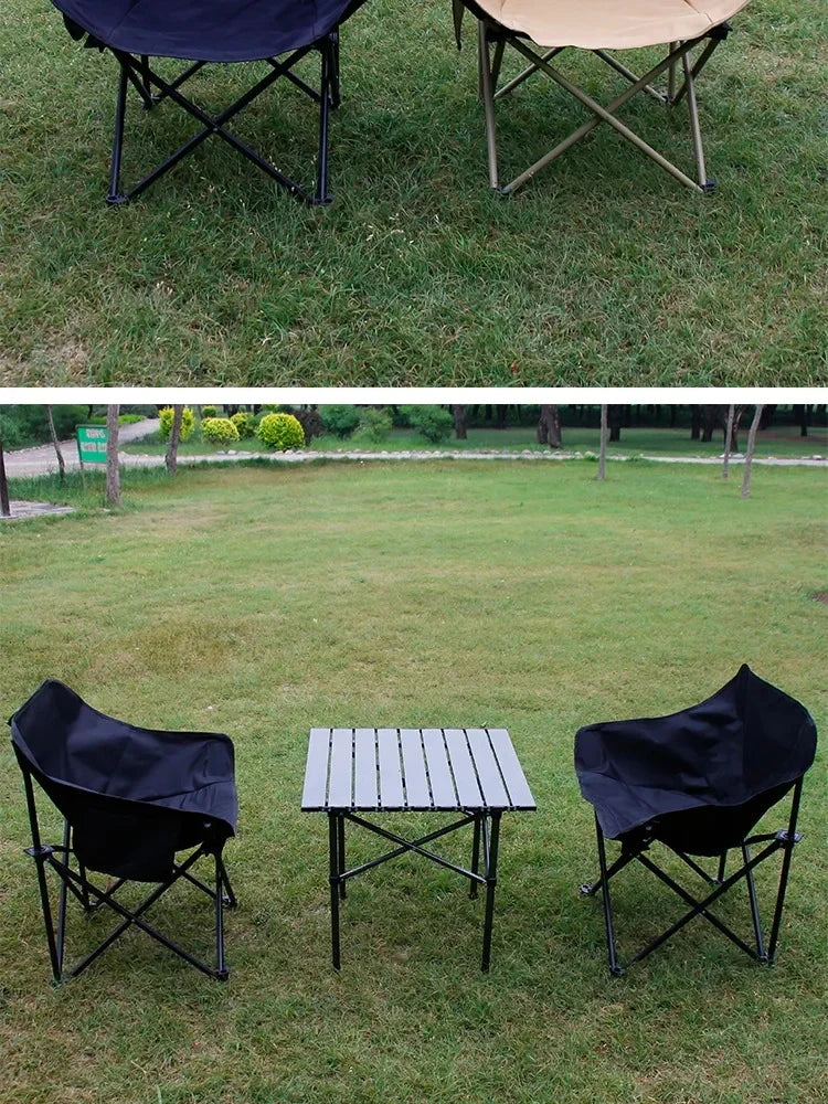 Portable Folding Camping Chair – Ultra-Light Low Back Moon Chair for Outdoor Adventures