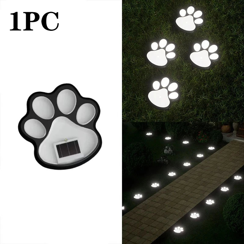 LED Solar Dierenpootafdruk Lampen – Waterdichte Buiten Tuinpad Verlichting (1–12 STUKS)