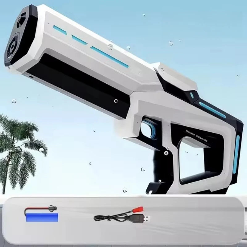 42cm Electric Water Gun – Automatic High-Pressure Water Blaster with Auto Water Absorption for Outdoor Summer Fun