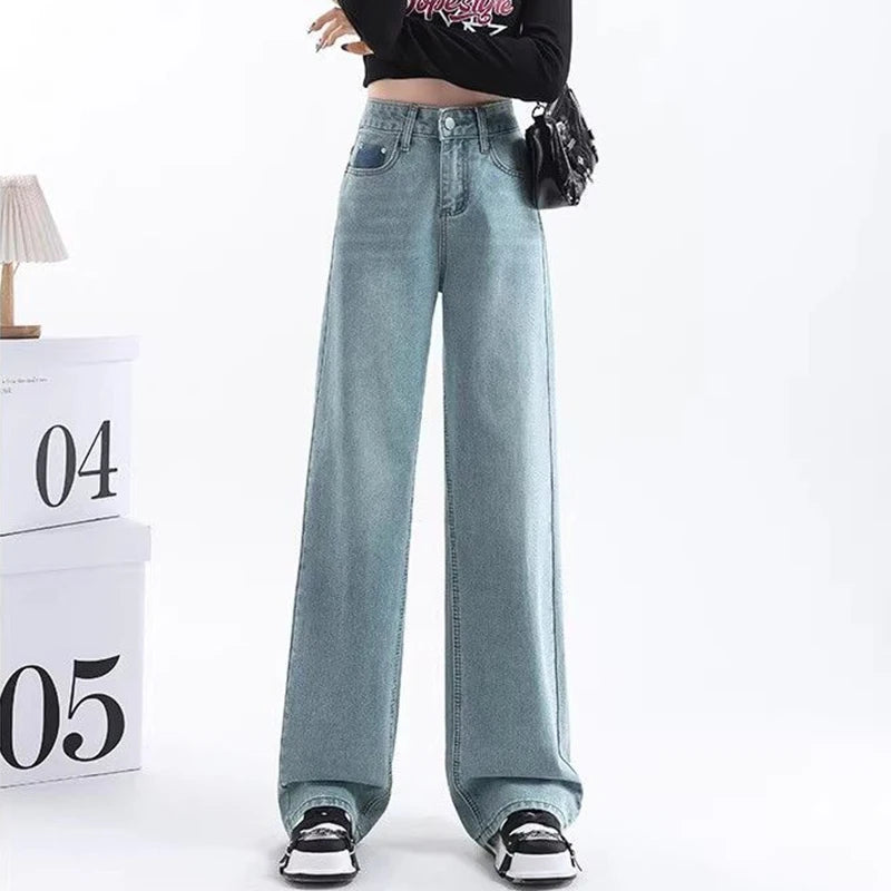 Girls Fashion Baggy High Waist Jeans