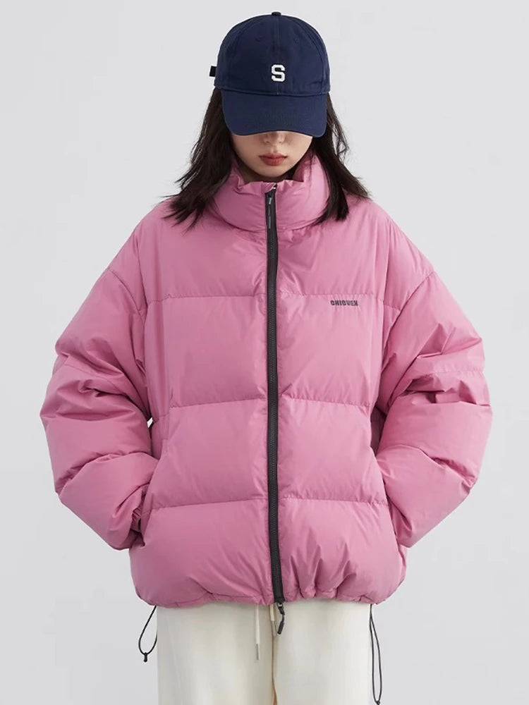 CHIC VEN Women’s 90% White Duck Down Jacket – Autumn/Winter Stand Collar Coat
