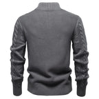 Men’s Woolen Jacket 2025 – European-Style Autumn Winter Knitted Cardigan Coat with Zipper