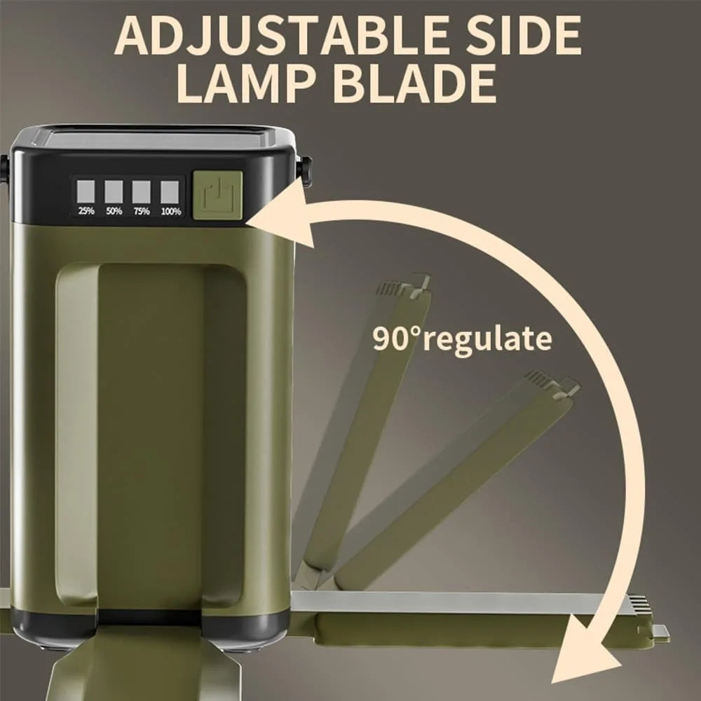 Multifunctional 4-Leaf Foldable Camping Lantern – Solar Rechargeable Outdoor Emergency Light