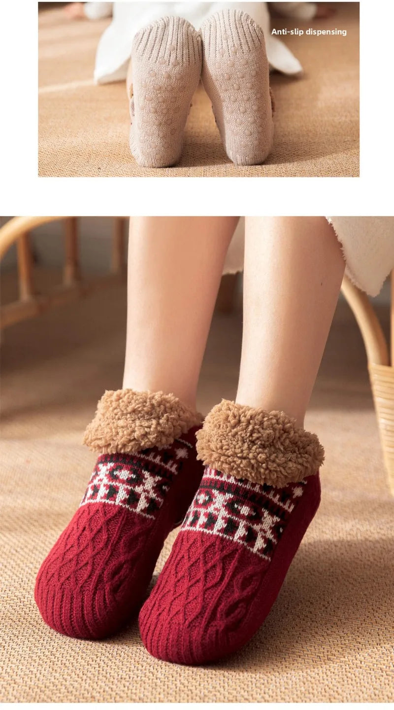 Super Warm Non-Slip Winter Slipper Socks – Fluffy Fleece Home Socks for Men & Women