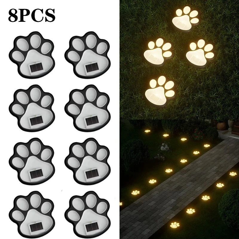 LED Solar Dierenpootafdruk Lampen – Waterdichte Buiten Tuinpad Verlichting (1–12 STUKS)