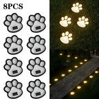 LED Solar Dierenpootafdruk Lampen – Waterdichte Buiten Tuinpad Verlichting (1–12 STUKS)