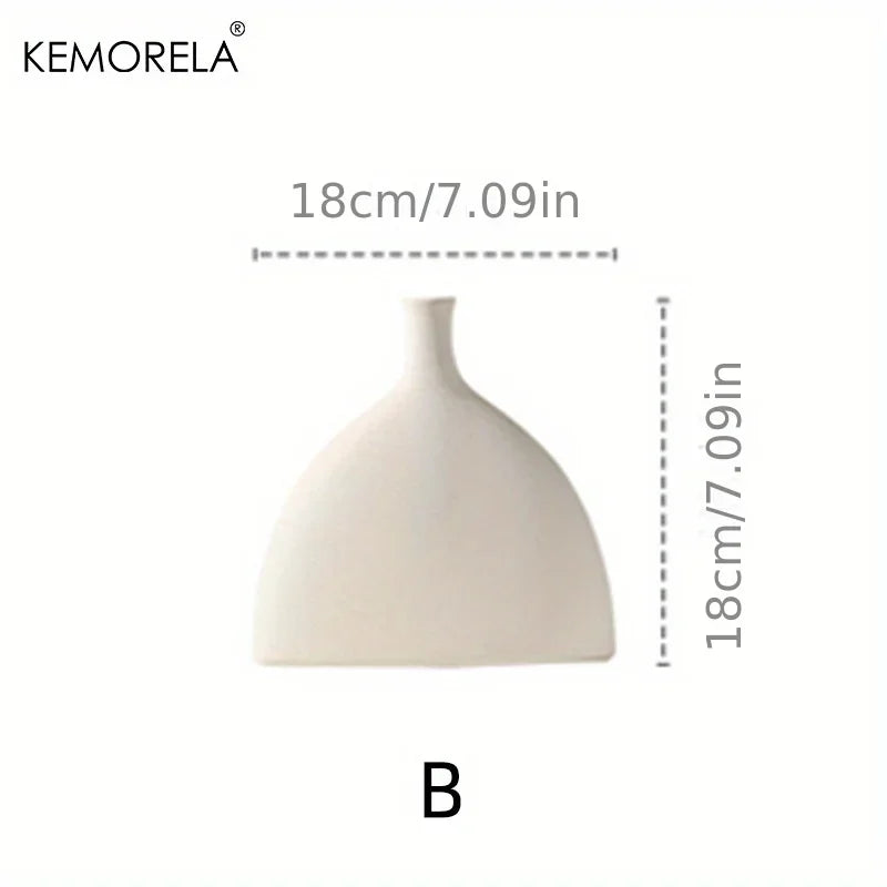 Nordic Ceramic Vase Circular Hollow Donuts Flower Pot Home Living Room Decoration Accessories Interior Office Desktop Decor Gift