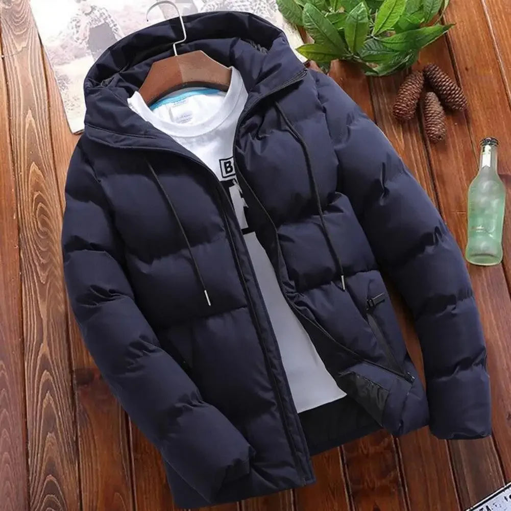Men’s Winter Parka Jacket – Thick Puffer Coat with Hood, Warm Casual Overcoat for Daily Wear