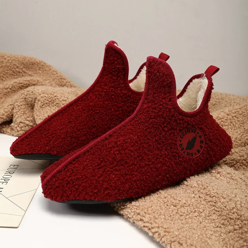 Men's Winter High-Top Plush Slippers – Warm, Lightweight & Non-Slip Indoor Outdoor Shoes