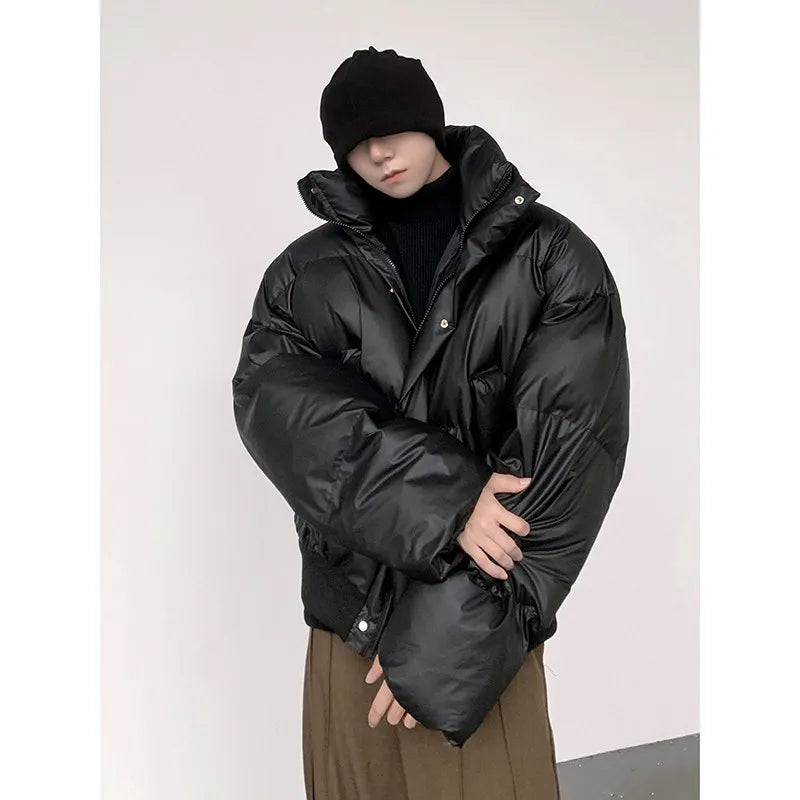 Men’s Turtleneck Cotton-Padded Winter Parka – High-End Warm Outerwear