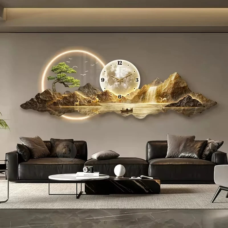 Luxury LED Wall Clock – Silent Nordic Design Minimalist Clock for Living Room & Home Decoration