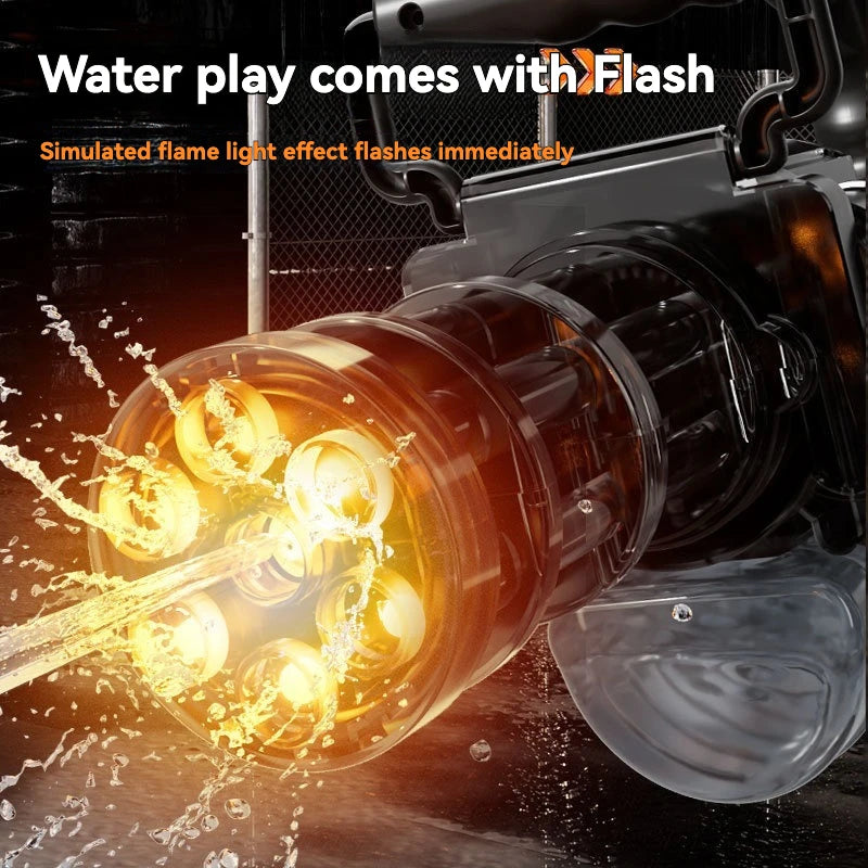 Rotating Spitfire Gatling Electric Water Gun – High-Pressure Continuous Pulse Water Blaster