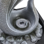Tabletop Resin Water Fountain with LED Light – Indoor Zen Desk Decor Feature