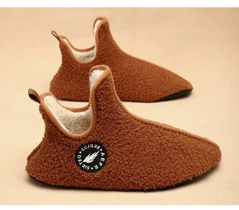 Men's Winter High-Top Plush Slippers – Warm, Lightweight & Non-Slip Indoor Outdoor Shoes