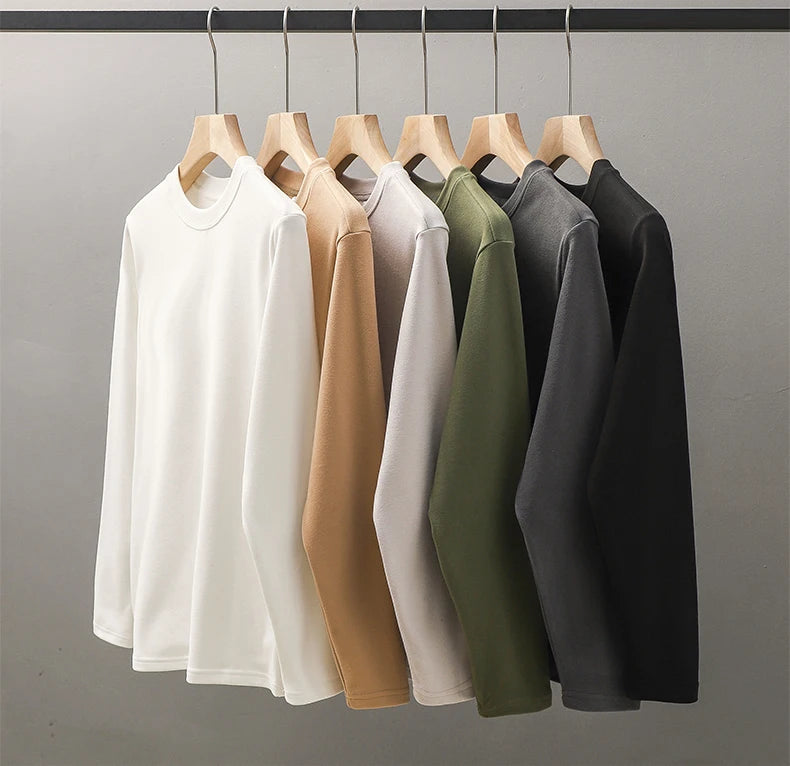 Two-Sided Dralon Long Sleeve T-Shirt for Men – Warm Fleece Undershirt