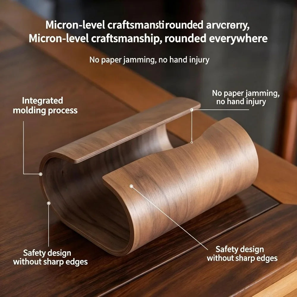 Natural Wooden Tissue Box Holder – Rustic Tissue Organizer for Home & Office