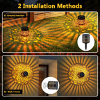Applique murale solaire Mandala – Lampe de projection d'ombres décorative extérieure (étanche IP65)