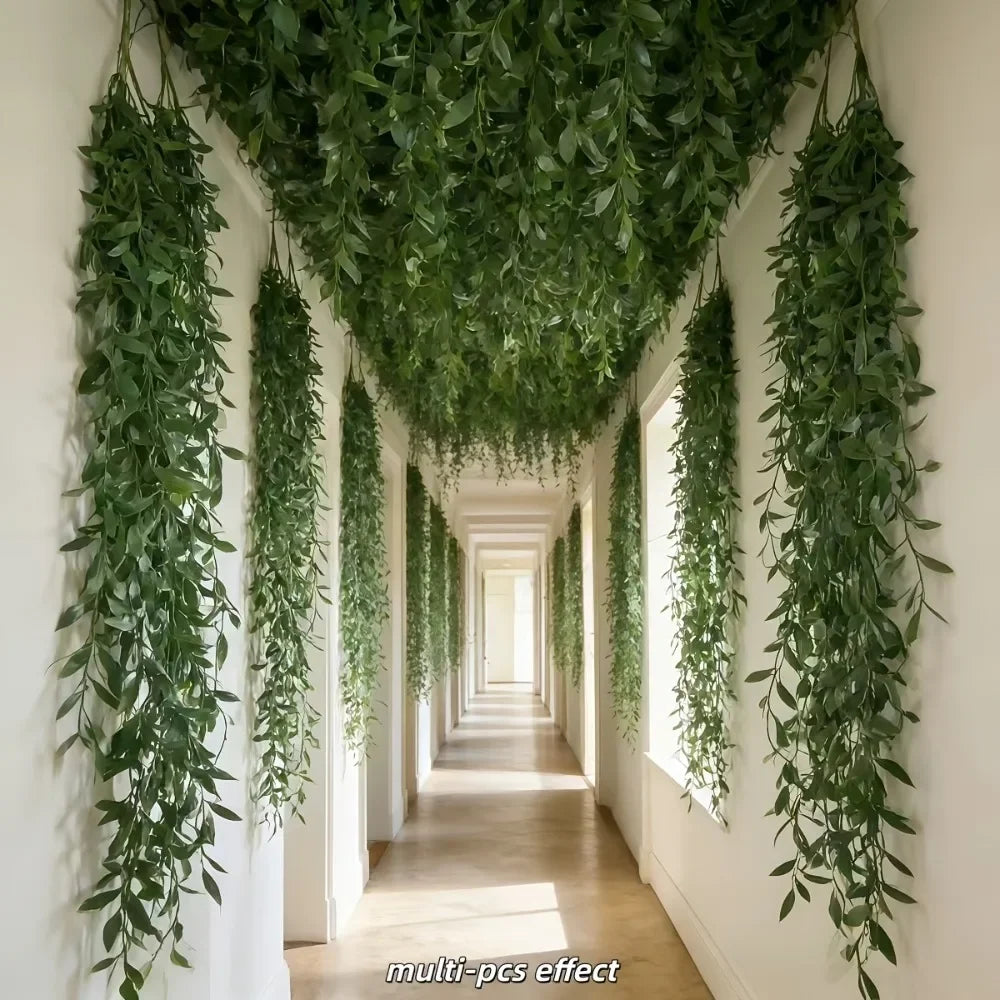 20pcs Extra-Long Deluxe Willow Vine – Artificial Hanging Greenery for Home & Event Decor