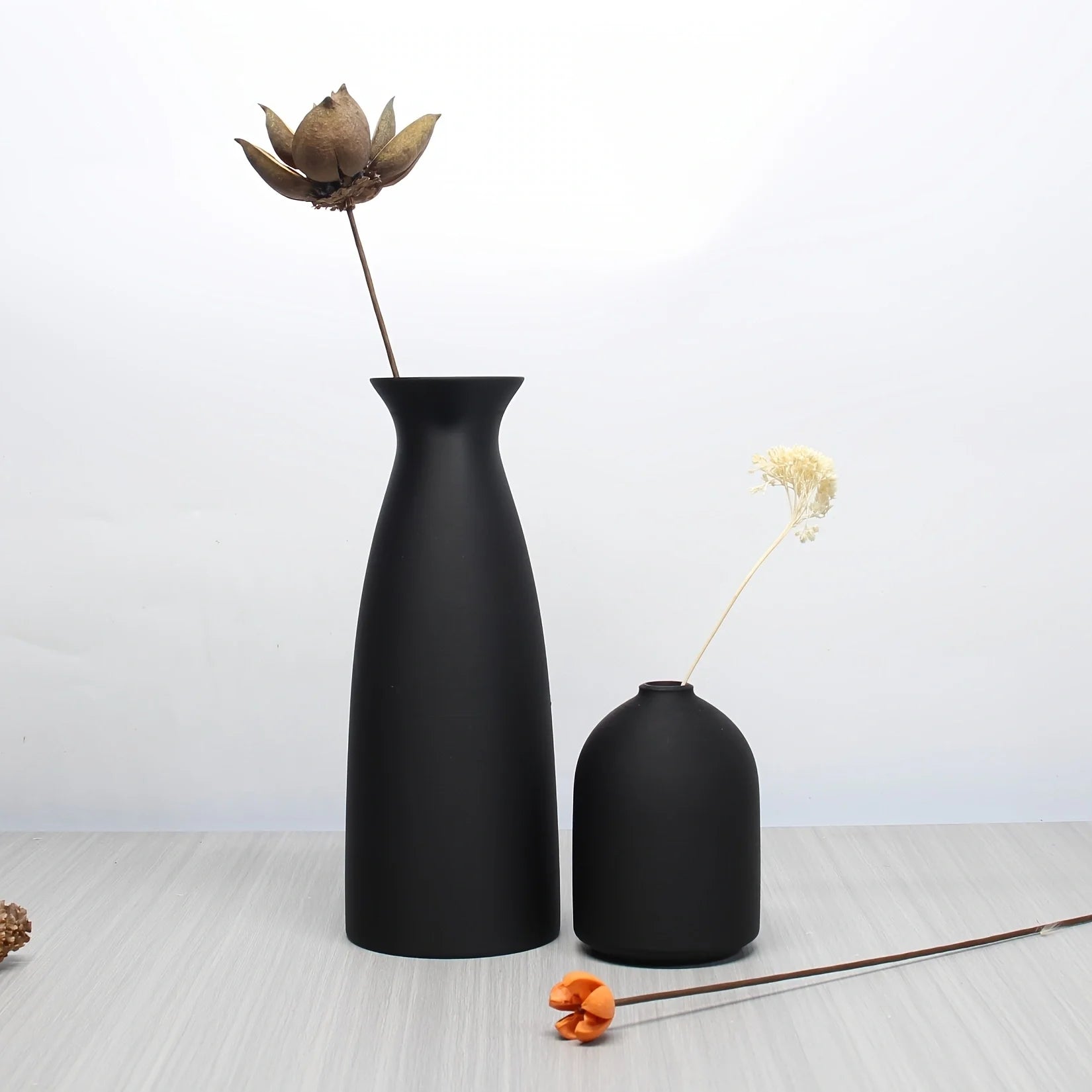 2PCS Boho Decorative Dry Vases – Modern Art Ornaments for Home, Office, Entryway & Shelf Decor