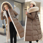 Parkas Women Long Coats – Fur Collar Maxi Winter Jacket