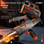 New Folding Electric Water Gun with Flashing Lights – High-Speed Rechargeable Water Blaster