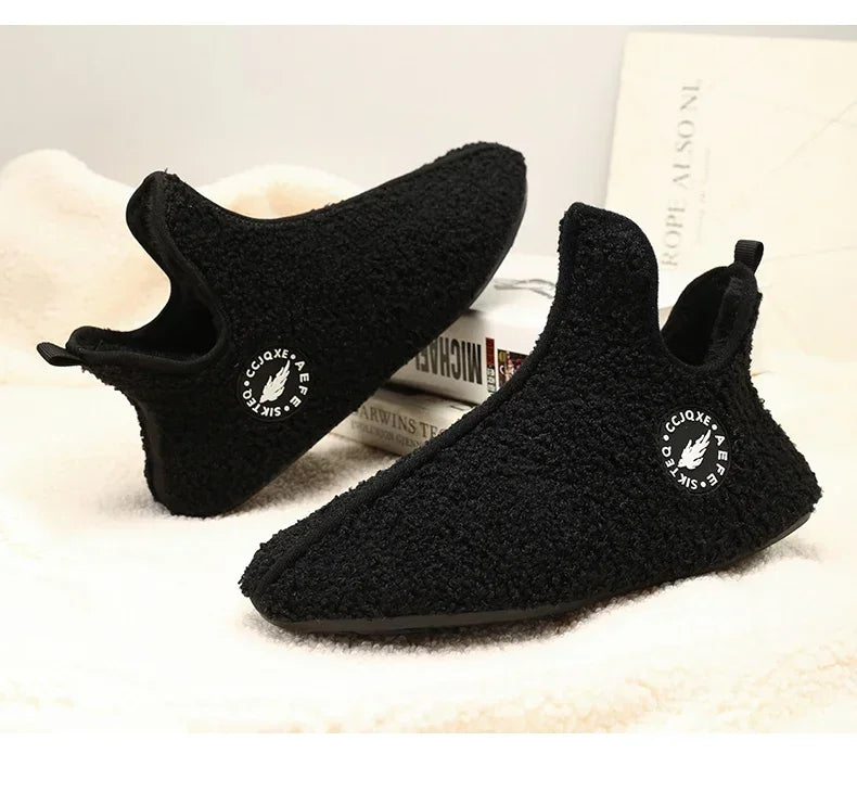 Men's Winter High-Top Plush Slippers – Warm, Lightweight & Non-Slip Indoor Outdoor Shoes