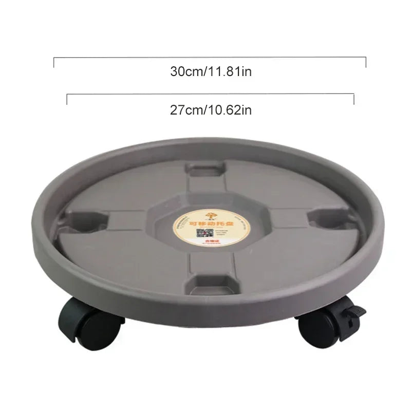 Water-receiving Plastic Universal Wheel Flower Pot Chassis Potted Round Rack Tray Mobile Roller Mobile Plant Flower Pot Stand