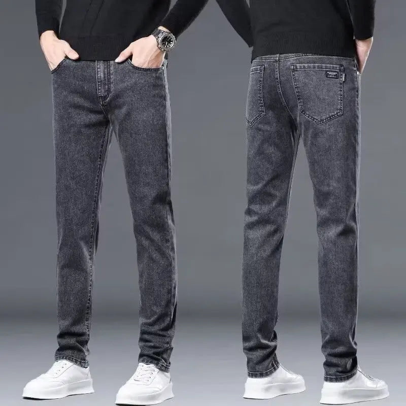 Autumn Summer Denim Jeans for Men – Straight Stretch Regular Fit