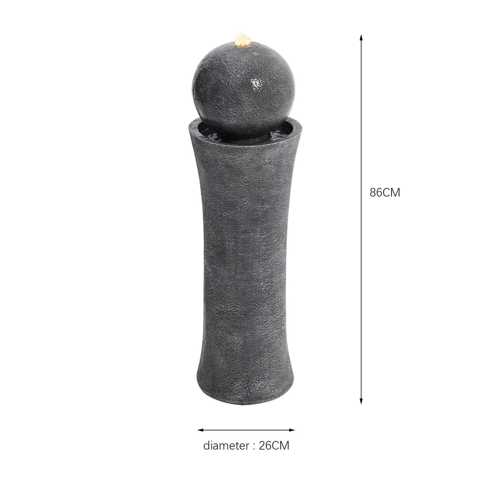 Outdoor Freestanding Water Fountain – Garden LED Waterfall Feature with Pump